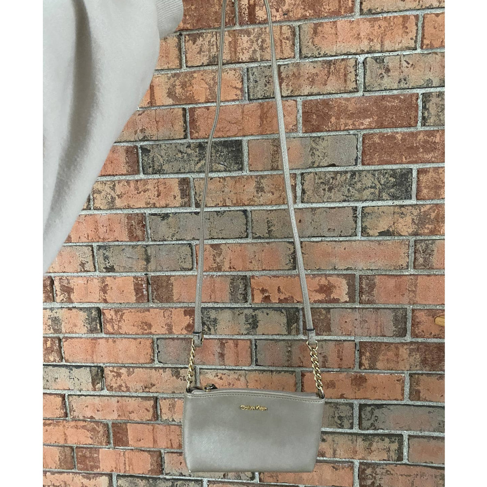 Calvin Klein small taupe crossbody bag